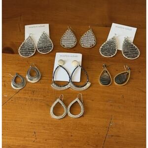 Statement Earrings Lot Boho Teardrop Beaded Mixed Metals Boutique Style Bundle